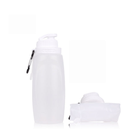 AussieSuperStore Homeware Supplies Hydra-flex Portable Collapsible Silicone Flexible Sports Drink Bottle White CBSILIFOLDBOTLEWHT